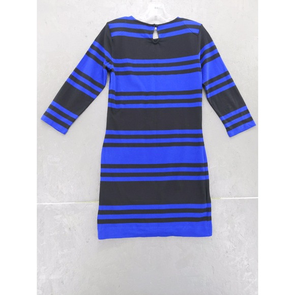 French‎ Connection Striped Dress 3/4 Sleeve Knit Casual Dress Blue Black 8 - Picture 10 of 10